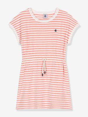 Gestroomde badjas voor meisjes PETIT BATEAU abrikoos