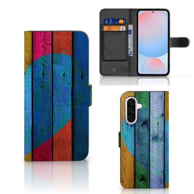 Samsung Galaxy A56 | Book Style Case | Wood Heart - Cadeau voor je Vriend