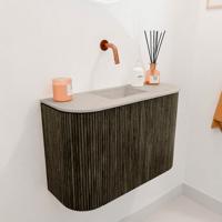 Toiletmeubel Mondiaz Joya Dlux | 63.2 cm | Meubelkleur Shadow | Faye wastafel Opalo Wasbak Midden | Zonder kraangat(en) Toiletmeubel Mondiaz Joya Dlux | 63.2 cm | Meubelkleur Shadow | Faye wastafel Opalo Wasbak Midden | Zonder kraangat(en)