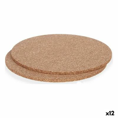 Onderzetterset Placemat Natuurlijk Kurk 18 x 0,5 x 18 cm (12 Stuks)