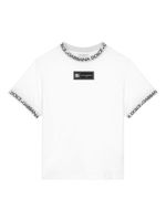 Dolce & Gabbana Kids t-shirt en coton à logo pailleté - Blanc