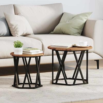 Bijzettafel 2 pcs Gerecycled hout 50 x 50 x 40 cm