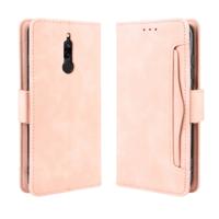 Voor Xiaomi Redmi 8 portemonnee stijl huid voelen kalf patroon lederen draagtas met aparte kaartsleuf (roze)