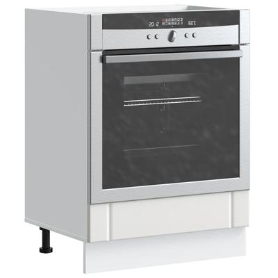 Ovenkast Lucca bewerkt hout wit
