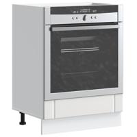 Ovenkast Lucca bewerkt hout wit