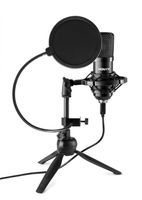 Vonyx CM300B USB studio microfoon met popfilter - Zwart - thumbnail