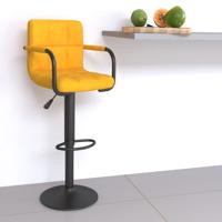 Barkruk fluweel mosterdgeel