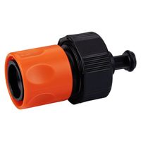 BLACK+DECKER Tuinslang Snelkoppeling - met Waterstop - 5/8'-3/4' - ?16-19 mm - Kunststof - Zwart/ Oranje - thumbnail
