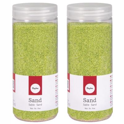 4x potjes fijn decoratie zand groen 475 ml