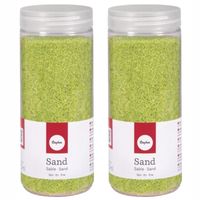 4x potjes fijn decoratie zand groen 475 ml 4x potjes fijn decoratie zand groen 475 ml