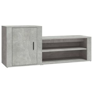 vidaXL Schoenenkast 130x35x54 cm bewerkt hout betongrijs