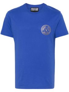 Versace Jeans Couture t-shirt en coton à logo imprimé - Bleu