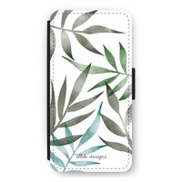 Tropical watercolor leaves: iPhone 12 Pro Max Flip Hoesje