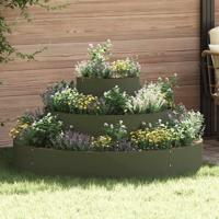 Tuin Bloempot Olijfgroen 120 x 120 x 20 cm Staal