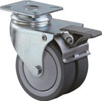 BS Rollen Dubbel zwenkwiel met totaalrem | 75 mm 80 kg | met vastzetter rubber | grijs 77 x 67 mm | 1 stuk - B120.A85.075 B120.A85.075 BS Rollen Dubbel zwenkwiel met totaalrem | 75 mm 80 kg | met vastzetter rubber | grijs 77 x 67 mm | 1 stuk - B120.A85.075 B120.A85.075