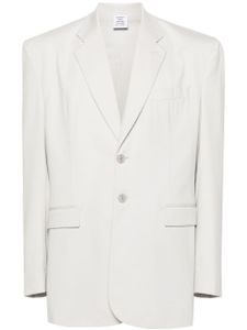 VETEMENTS blazer en coton à simple boutonnage - Gris