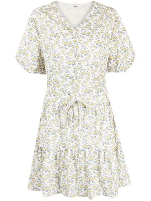 b+ab robe fleurie à manches courtes - Vert