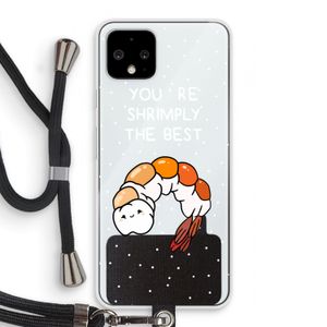 You're Shrimply The Best: Pixel 4 Transparant Hoesje met koord