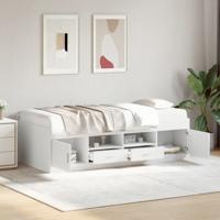 Slaapbank met lades zonder matras 100x200 cm wit