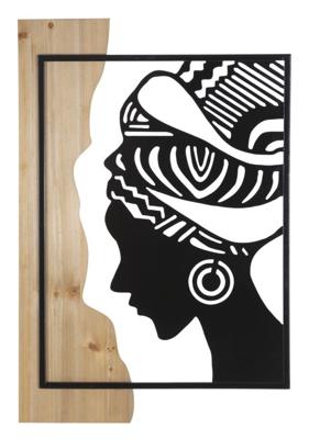 WANDPANEEL TRIBAL IJZER EN HOUT CM 53X2X80