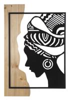 WANDPANEEL TRIBAL IJZER EN HOUT CM 53X2X80