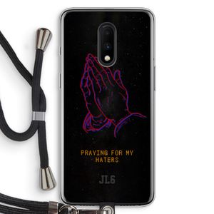 Praying For My Haters: OnePlus 7 Transparant Hoesje met koord