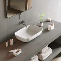 Opbouw Waskom Ideavit Solidpool 55x35x13 cm Solid Surface Mat Wit Ideavit Opbouw Waskom Ideavit Solidpool 55x35x13 cm Solid Surface Mat Wit Ideavit