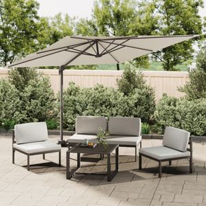 Zweefparasol met aluminium paal 400x300 cm zandwit