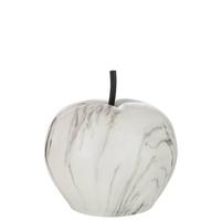 J-Line decoratie Appel - marmer - polyresin - wit - large - thumbnail