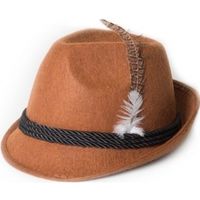 Bruine bierfeest/oktoberfest hoed verkleed accessoire voor dames/heren   -