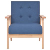 The Living Store Fauteuil - Comfortabele zithoek - Blauw - 64.5 x 67 x 73.5 cm - Polyester - thumbnail