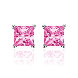 New Bling 9NB-0032 Oorstekers zilver met zirkonia zilverkleurig-roze 8 mm