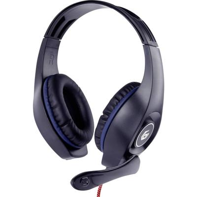 Gembird GHS-05-B On Ear headset Gamen Kabel Stereo Zwart, Blauw Volumeregeling