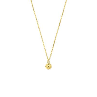 14k Geelgouden Collier met Zon Hanger - Verstelbaar 40-42 cm