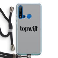Topwijf Grijs Zwart: Huawei P20 Lite (2019) Transparant Hoesje met koord