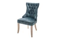Stoel CASTLE met comfortabele handgreep fluweelblauw in landelijke stijl - 40470