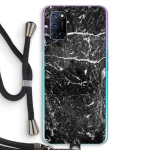 Zwart marmer: Oppo A92 Transparant Hoesje met koord