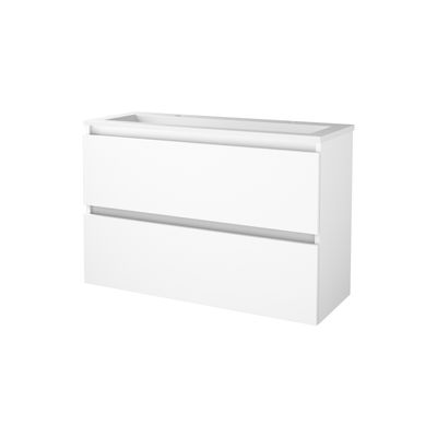Badmeubelset Aquasplash Salt 100x39 cm Greeploos 2 Lades Met Wastafel 2 Kraangaten Ice White Aquasplash