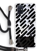 Zwarte vegen: Samsung Galaxy A71 Transparant Hoesje met koord