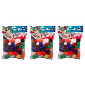 Hobby/knutsel pompoms - 300x stuks - gekleurd - decoratie materiaal