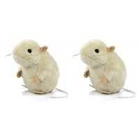 3x stuks pluche knuffel muis wit 13 cm - thumbnail