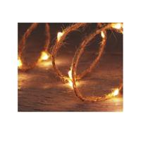 Anna Collection Touwverlichting - 2x - jute - met 20 lampjes - warm wit - 100 cm - timer