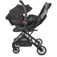 NANIA - 2-in-1 Combinatiekinderwagen met Rimini Autostoel - MYLA - 4 Wielen - Zwart