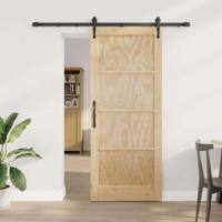 Schuifdeur met Hardware Set 83x202 cm Massief Vurenhout
