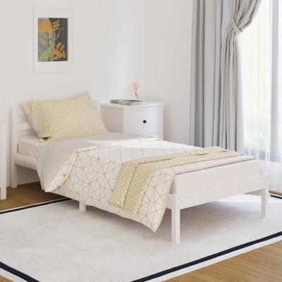 Bedframe massief grenenhout wit 90x200 cm
