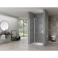 Van Rijn Products ST02 Nisdeur - 98x200cm - helder glas - dikte 6mm - incl. glasbehandeling - chroom ST02LP300100