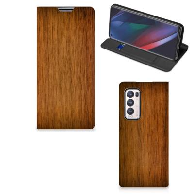 OPPO Find X3 Neo Book | Wallet Case | Donker Hout