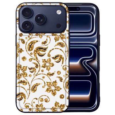 Gouden Bloemen Backcover Hoesje Apple iPhone 17 Pro