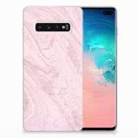 Samsung Galaxy S10 Plus | TPU | Siliconen hoesje | Marble Pink - Origineel Cadeau Vriendin