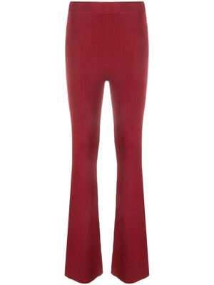 Patrizia Pepe pantalon évasé à desing nervuré - Rouge